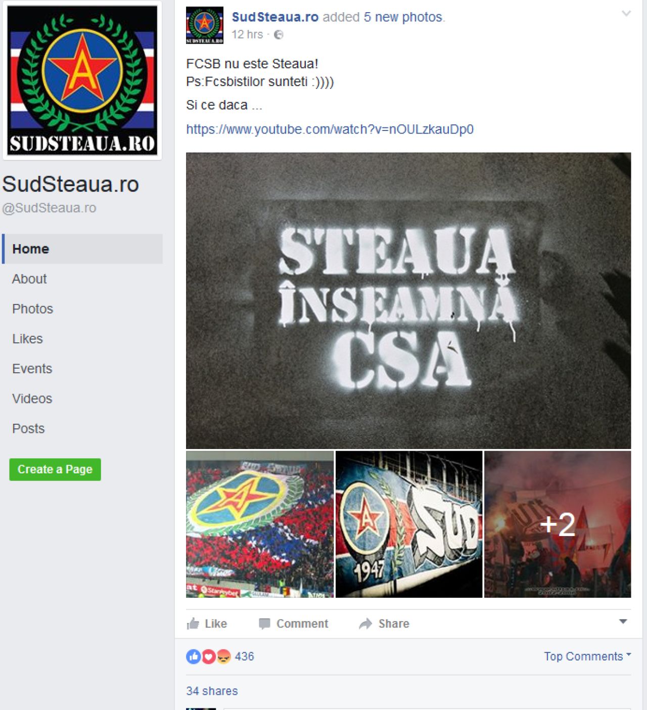 FIERBE NETUL! Ce a aparut astazi pe paginile de Facebook ale suporterilor Stelei si cum s-au bucurat dinamovistii de