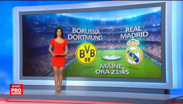 Sosia Angelinei Jolie din Romania il sustine pe Ronaldo in meciul cu Dortmund! Cum arata noua iubita a portughezului. Dortmund - Real, marti, ProTV!