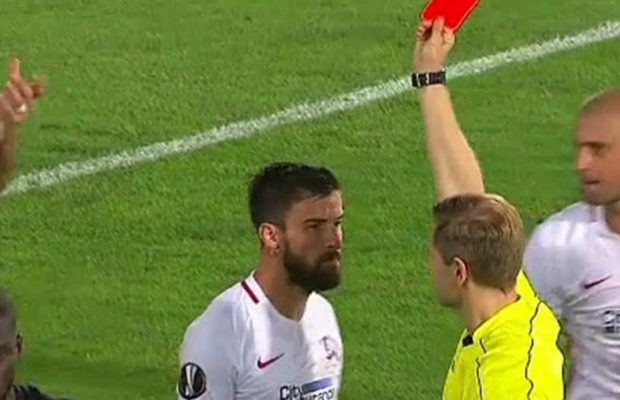 Pedeapsa drastica pentru gestul inconstient al lui Enache: UEFA l-a suspendat pentru 3 meciuri din Europa League pe stelist