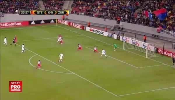 Steaua - Zurich, min 24: Momcilovic intervine in fata lui Yapi
