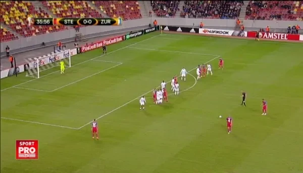 Steaua - Zurich, min 37. Tamas suteaza de la 30 de metri