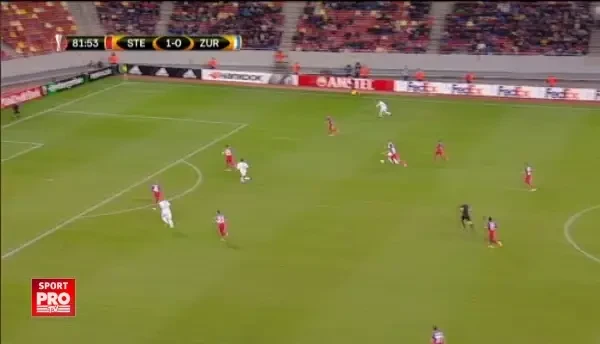 Steaua - Zurich, min 84. Inca o sansa de gol pentru elvetieni
