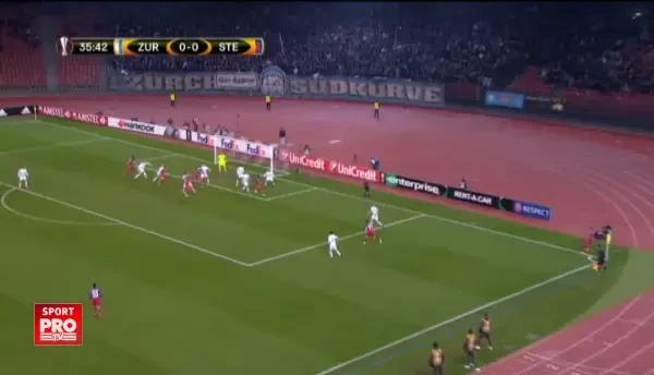 Zurich - Steaua, min 36. Moke are primul sut pe poarta al Stelei