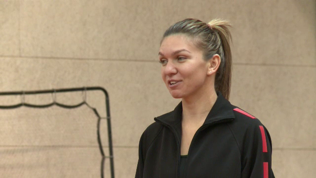 Halep, lectie de tenis pentru copii: 