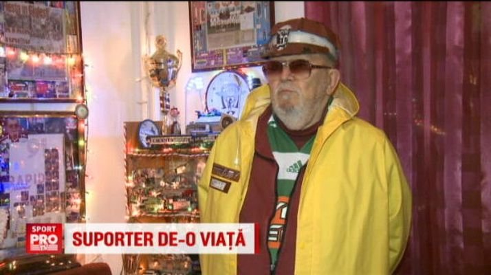 Isi alina dorul cu miile de poze si postere pe care le are. Un suporter rapidist, de o varsta cu echipa, si-a transformat casa in muzeu. VIDEO