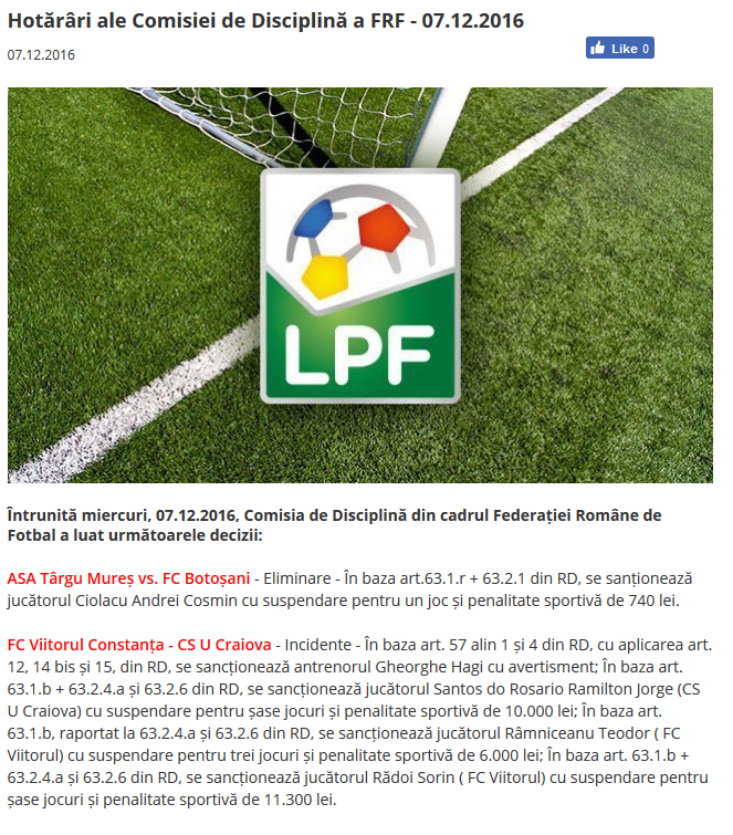 Suspendari DRASTICE dupa Viitorul - Craiova: Rambe si Radoi, suspendati cate 6 etape! Avertisment pentru Hagi!&nbsp;