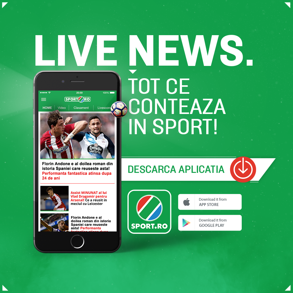 O noua experienta in tribuna de peste 1 milion de oameni! DESCARCA GRATUIT noua aplicatie Sport.ro!