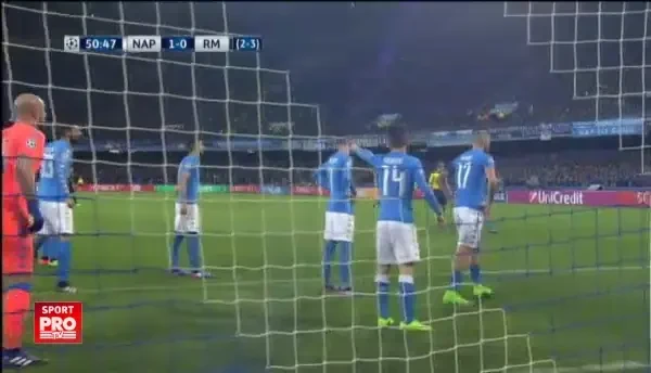 Napoli 1-1 Real Madrid. Gol Ramos