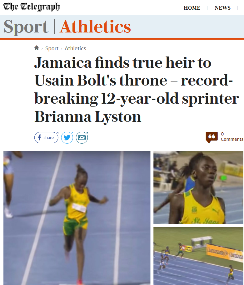 Jamaica a gasit-o pe urmasa lui Bolt. Are 12 ani si este la 1 secunda de recordul pe 2017 la 200 m