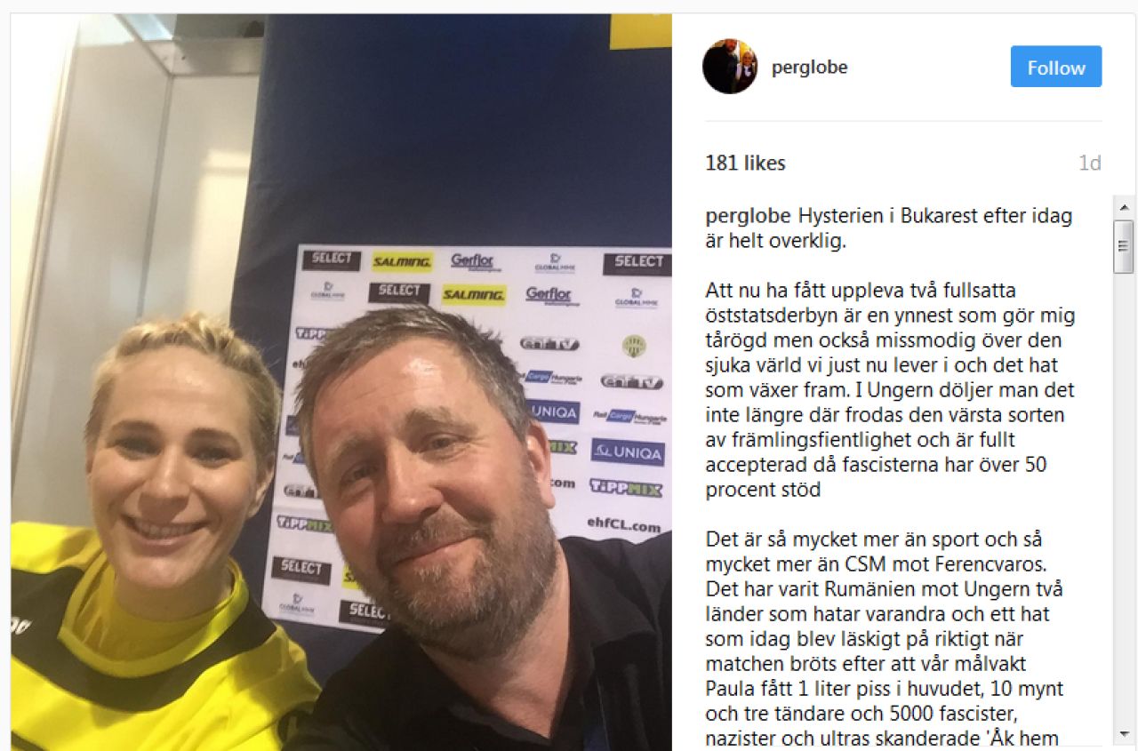 Dezvaluiri revoltatoare facute de Per Johansson, antrenorul lui CSM Bucuresti! Ce ar fi fost in paharele cu care ultrasii maghiari au aruncat in Paula Ungureanu_3