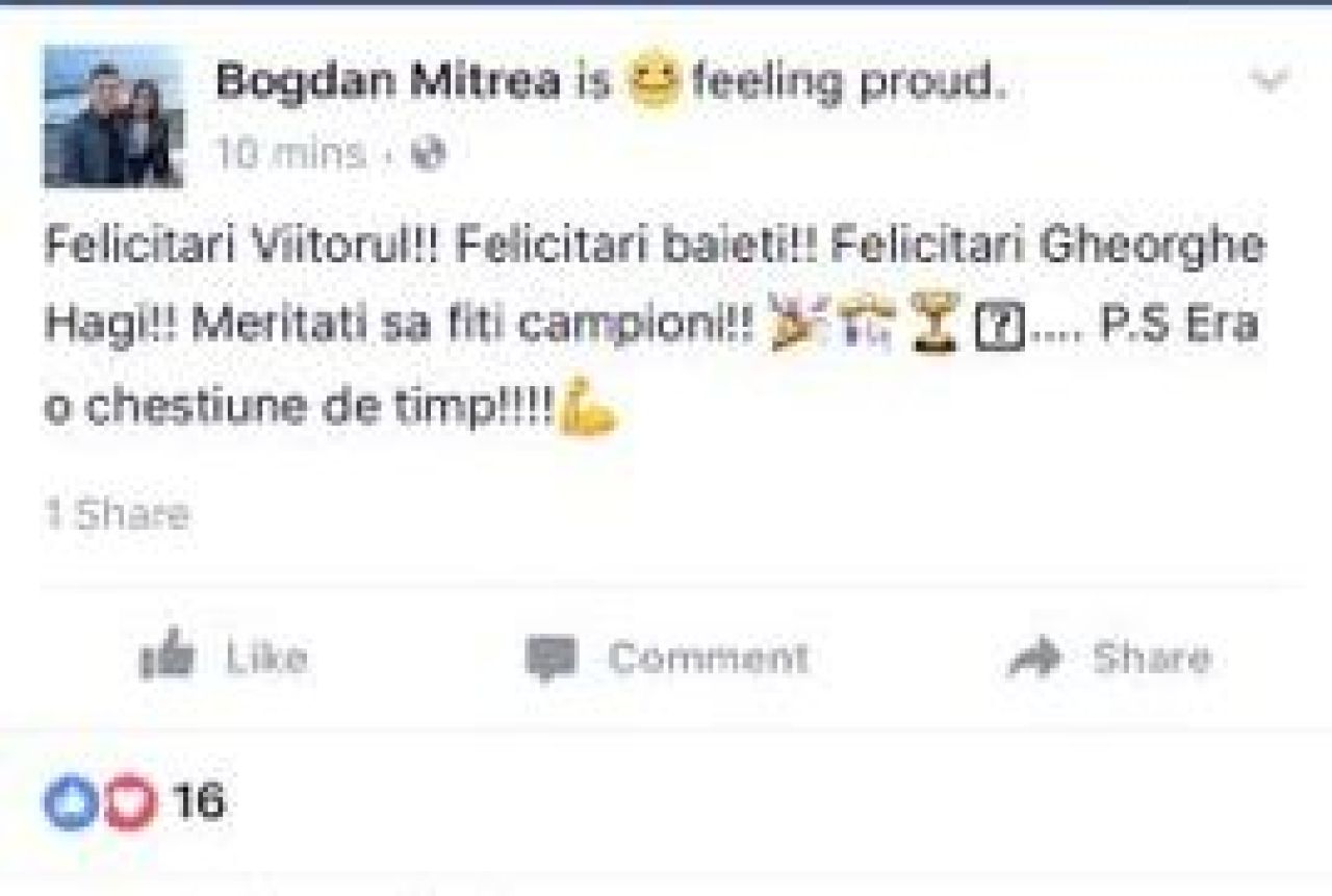 SENZATIONAL! Un om din staff-ul Stelei, INCANTAT de victoria lui Hagi in lupta pentru titlu. Ce a scris pe net_2