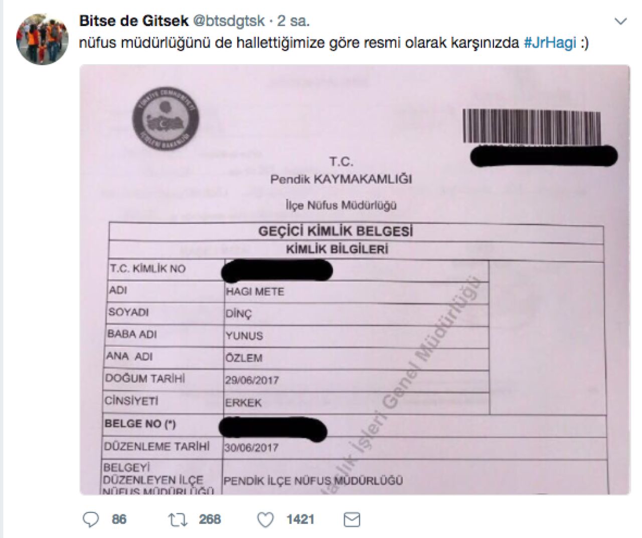 CE NEBUNIE! Un fan al lui Galatasaray si-a numit fiul nou nascut