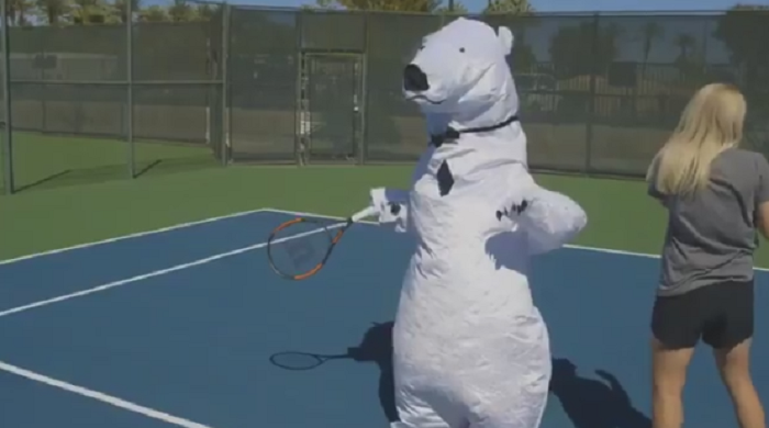 Pare incredibil, dar ursul din imagine este chiar Simona Halep :)) Stati putin ca nu prea vad! SUPER VIDEO