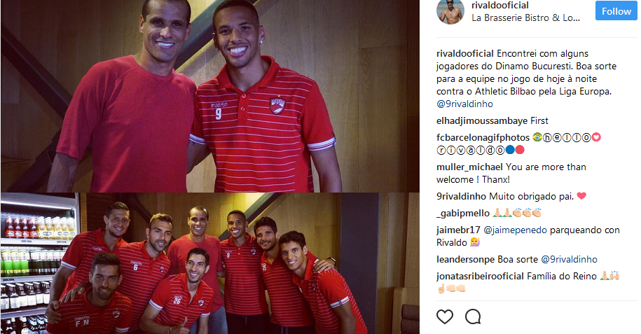 Rivaldo, motivatia SUPREMA pentru jucatorii lui Dinamo inaintea meciului URIAS cu Bilbao! Ce mesaj a postat pe net