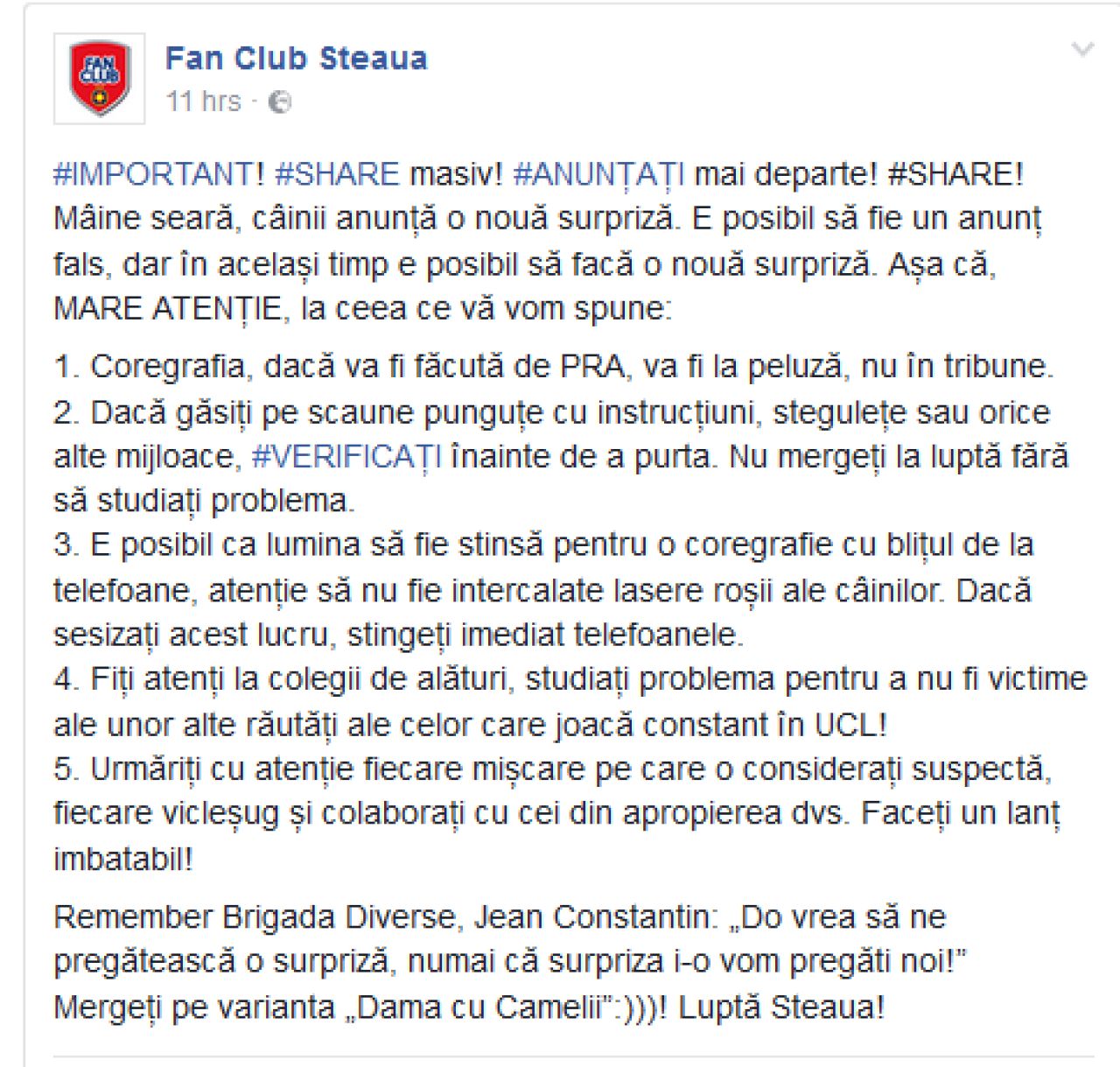 Fanii Stelei se tem de o noua AMBUSCADA a dinamovistilor! Cum se asigura ca episodul