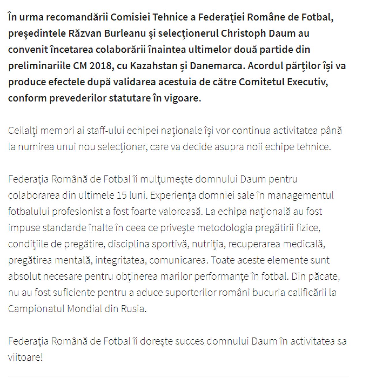 BREAKING NEWS | FRF l-a concediat pe Daum. Comunicatul dat de conducere in urma cu putin timp_1