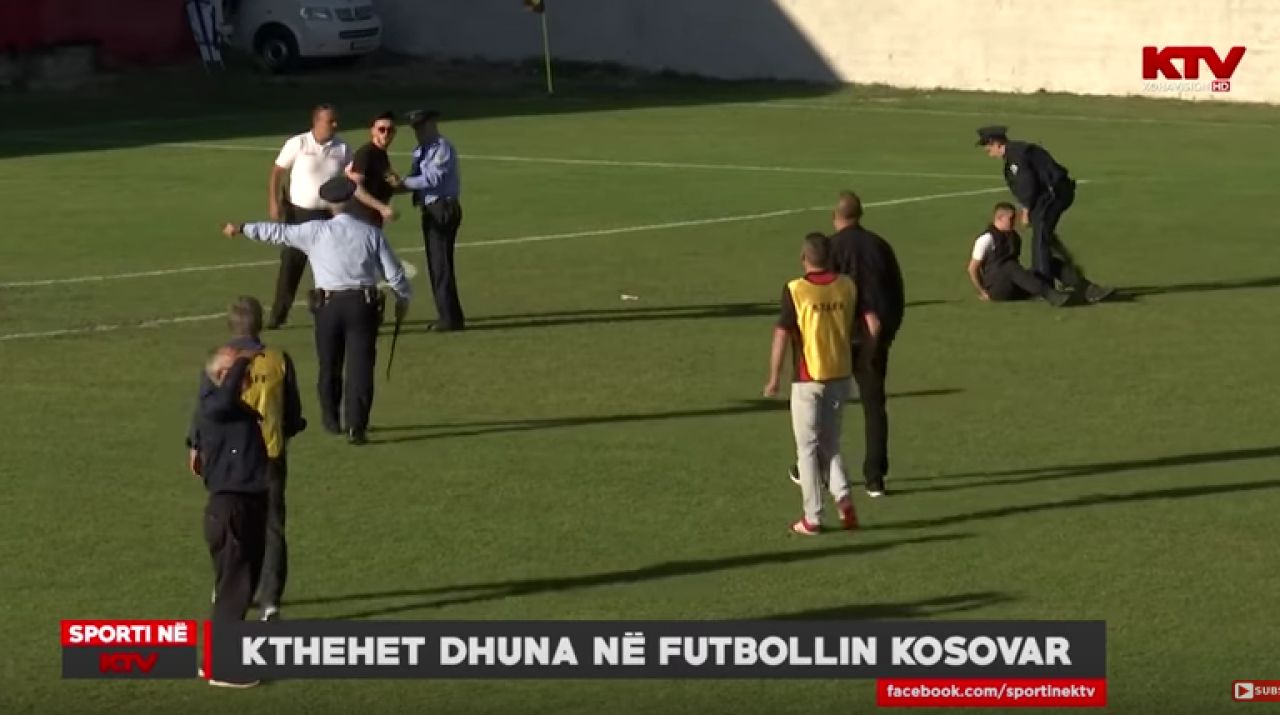 In Kosovo, ca la razboi! Portarul a inscris in min 90, suporterii au innebunit: jucatorii au fost batuti cu bate pe teren VIDEO_3