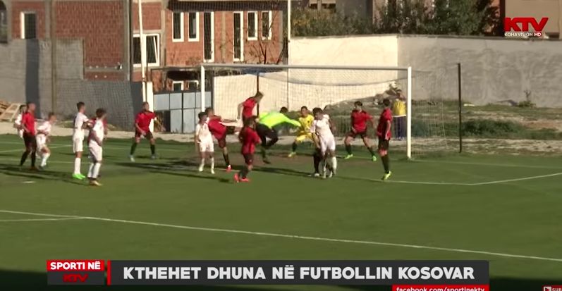 In Kosovo, ca la razboi! Portarul a inscris in min 90, suporterii au innebunit: jucatorii au fost batuti cu bate pe teren VIDEO_4