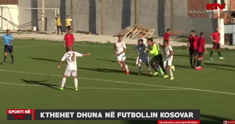 In Kosovo, ca la razboi! Portarul a inscris in min 90, suporterii au innebunit: jucatorii au fost batuti cu bate pe teren VIDEO_5