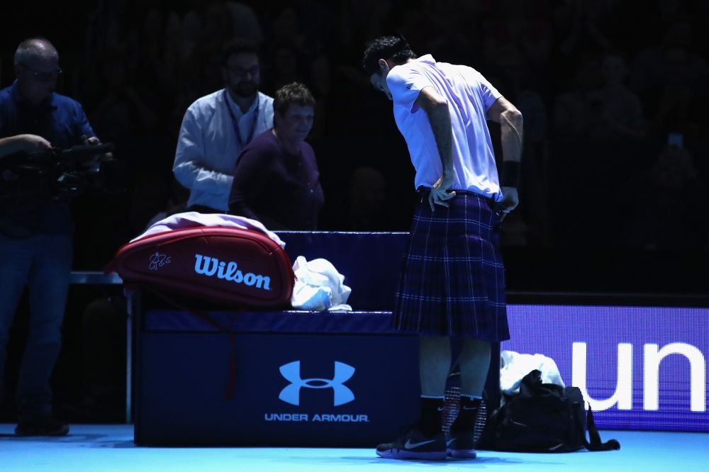 Imagini FABULOASE cu Federer! A jucat tenis contra lui Murray intr-un kilt 