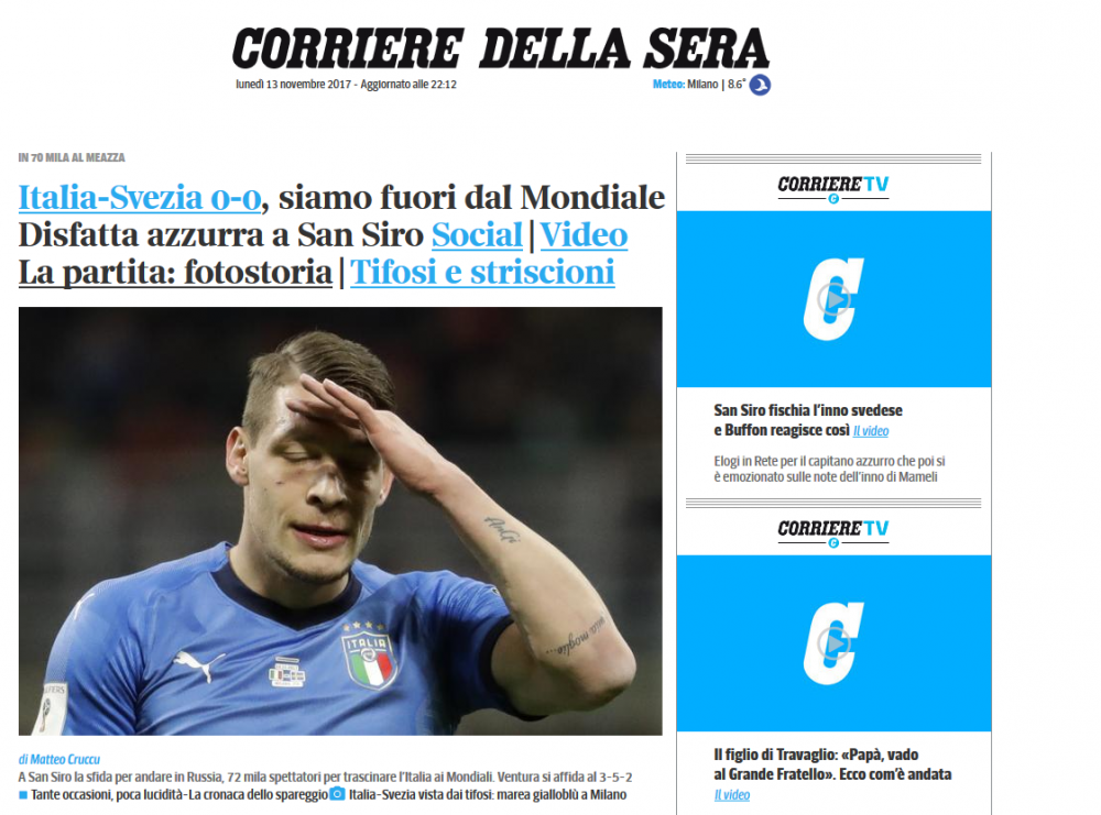 APOCALIPSA in Italia dupa eliminarea din drumul spre Mondial! Ce scriu ziarele despre seara in IAD a nationalei_4