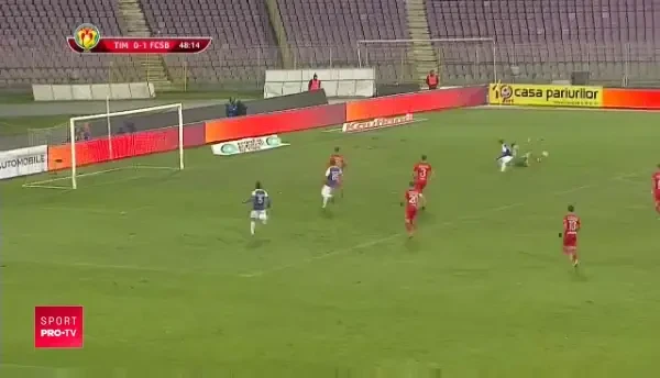 Timisoara 0-1 Steaua | Gnohere deschide scorul din penalty! Munteanu scapa singur cu Vlad, dar aluneca si portarul lui Dica apara | VIDEO
