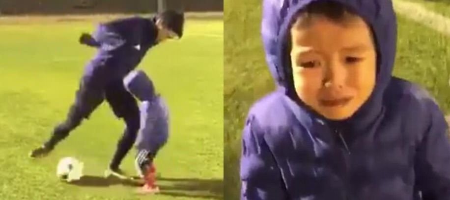Acesta este adevaratul GRINCH din fotbal :)) Cine este jucatorul care si-a umilit propriul copil la fotbal pana l-a facut sa planga! VIDEO