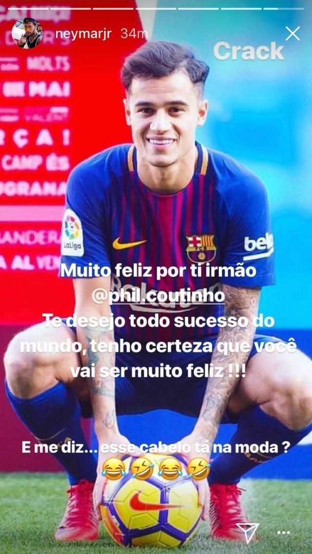 Neymar a facut MISTO de Coutinho dupa prezentarea la Barcelona! Ce mesaj i-a transmis pe internet starul lui PSG