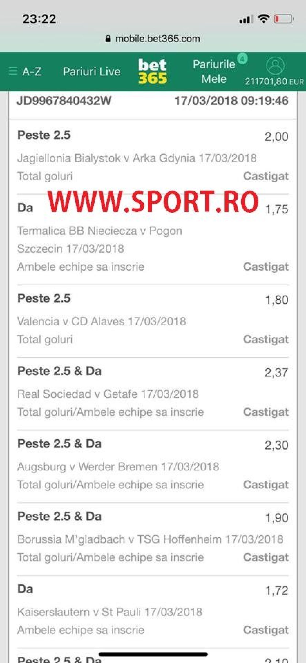 BILETUL SECOLULUI la pariuri: un roman a pus 43 de euro si a castigat peste 300.000 de euro! Pe ce meciuri a mizat. FOTO_1