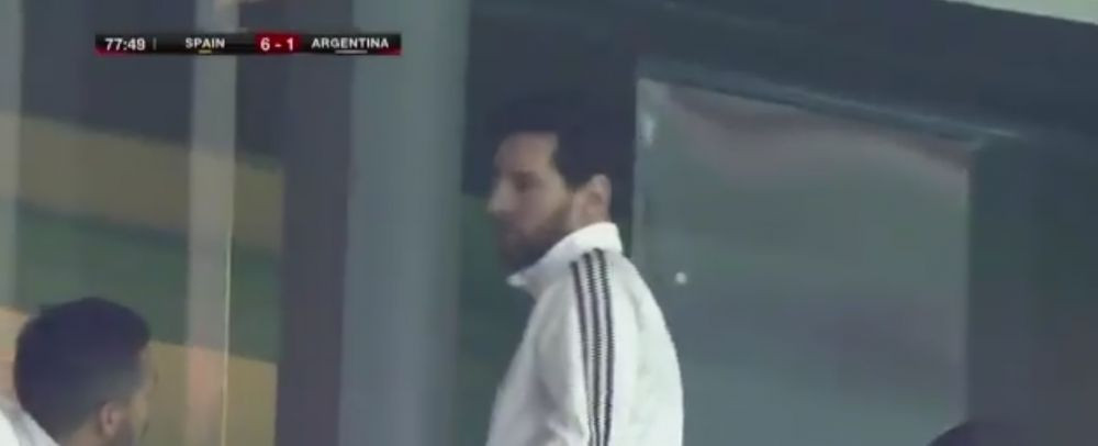 Messi a simtit ca innebuneste in tribuna! VIDEO | Gestul facut de starul Argentinei dupa golul de 6-1 al Spaniei