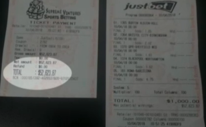 Un parior a pus din greseala ca se califica Roma si a castiga o avere! Cu cati bani s-a ales