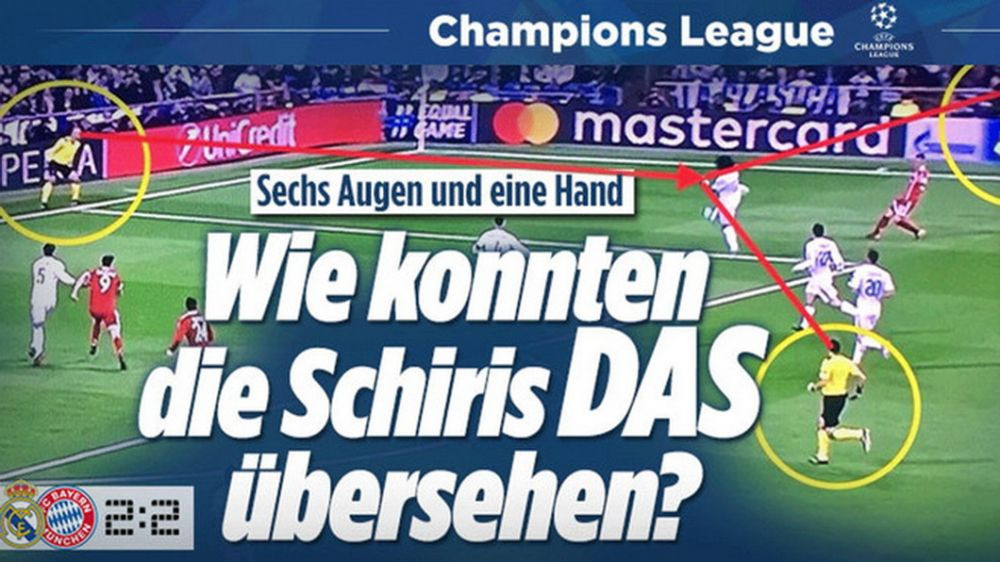 Cum de nu au vazut? Sase ochi si o singura mana! Nemtii ofera DOVADA clara ca Bayern a fost dezavantajata cu Real! Ce scriu cei de la Bild