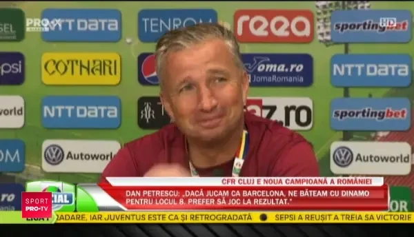 "Vreau sa RAMAN! Nu stiu ce ne faceam daca nu era Iasiul! Vrem in grupele Europa League!" Reactia lui Dan Petrescu dupa ce a devenit CAMPION cu CFR