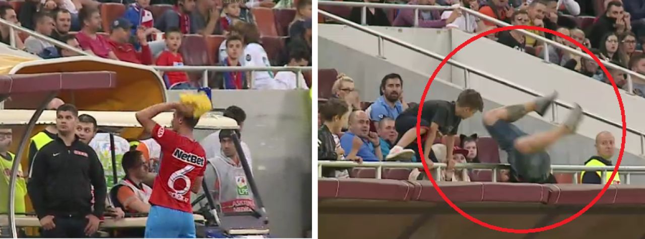 VIDEO Momentul de tot rasul care nu s-a vazut la TV: un suporter