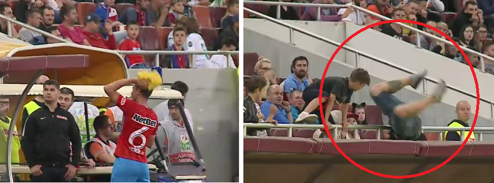 VIDEO Momentul de tot rasul care nu s-a vazut la TV: un suporter 