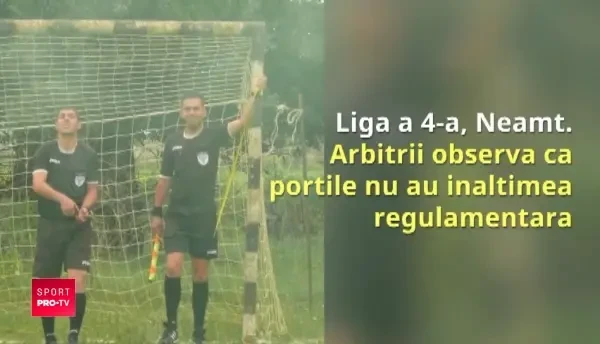 Au SAPAT TRANSEE in poarta cu TOPORUL pentru ca bara nu era la inaltimea potrivita! Imagini DIAMANT din fotbalul romanesc. Cum arata poarta dupa :)))