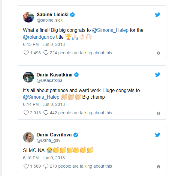 MII de mesaje CURG pentru Simona Halep dupa victoria la Roland Garros: 