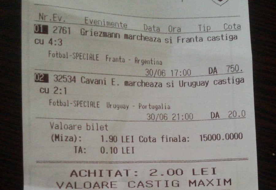 Cati bani a putut sa castige un roman care a pariat DOI LEI pe 