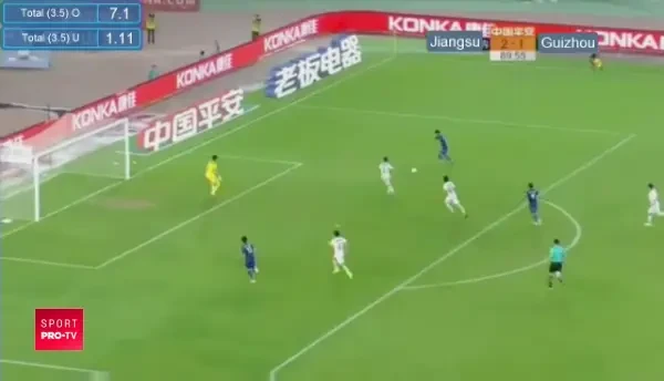Zhang inscrie golul de 3-1 pentru Jiangsu