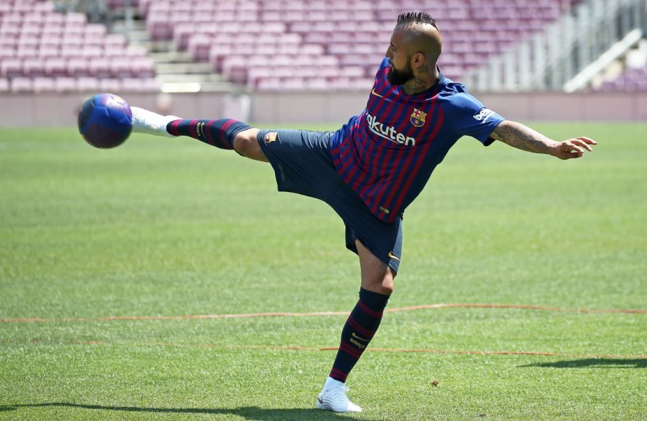 Vidal i-a surprins pe fanii Barcei la prezentarea oficiala: