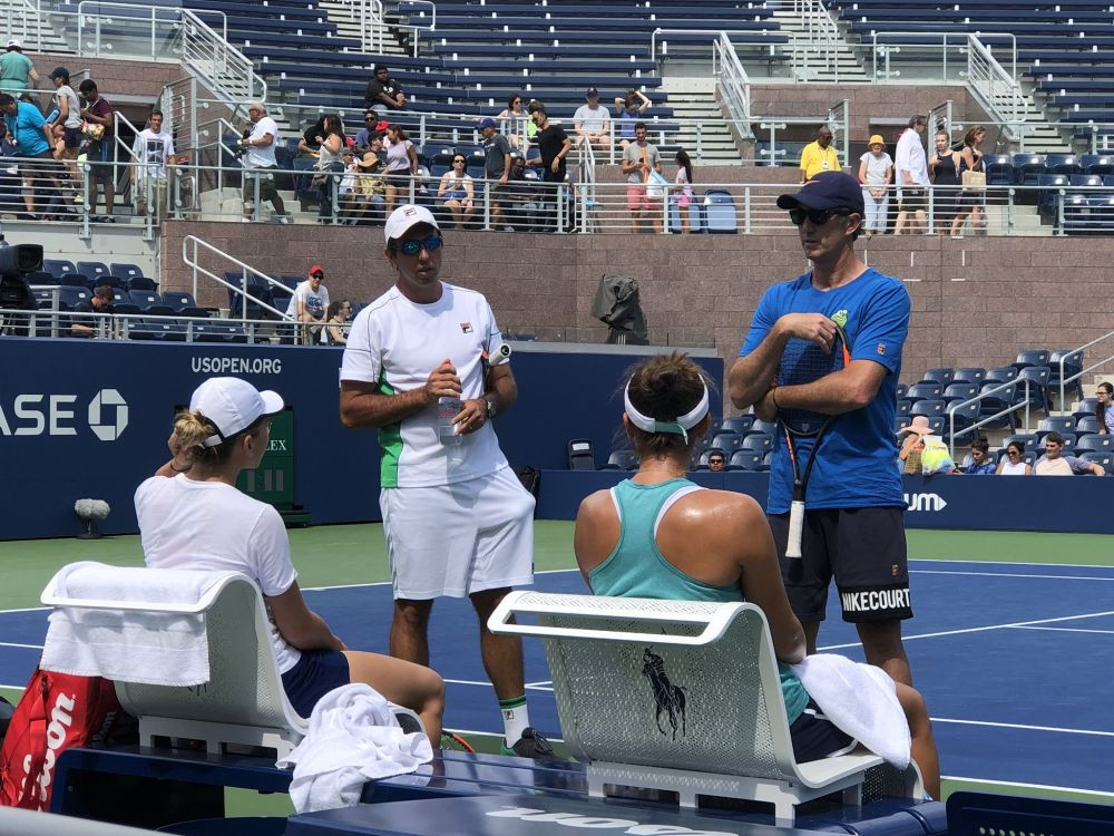 US OPEN | Simona Halep si Irina Begu, antrenament comun inainte de primele meciuri. Ambele joaca luni, de la ora 18:00
