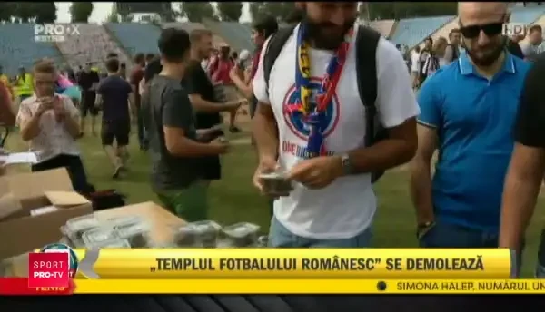 Stelistii si-au luat gazon la caserola, in ziua in care a inceput demolarea stadionului Ghencea