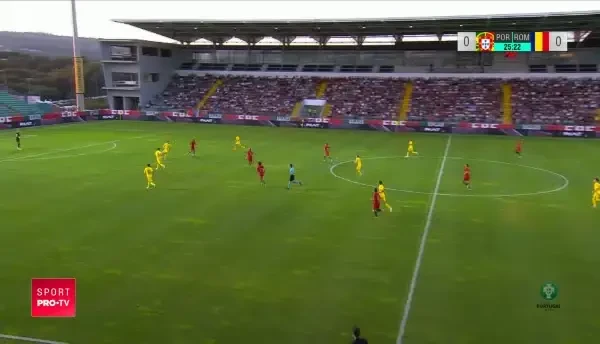 Portugalia U21 - Romania U21, ocazie mare Portugalia, sut peste poarta