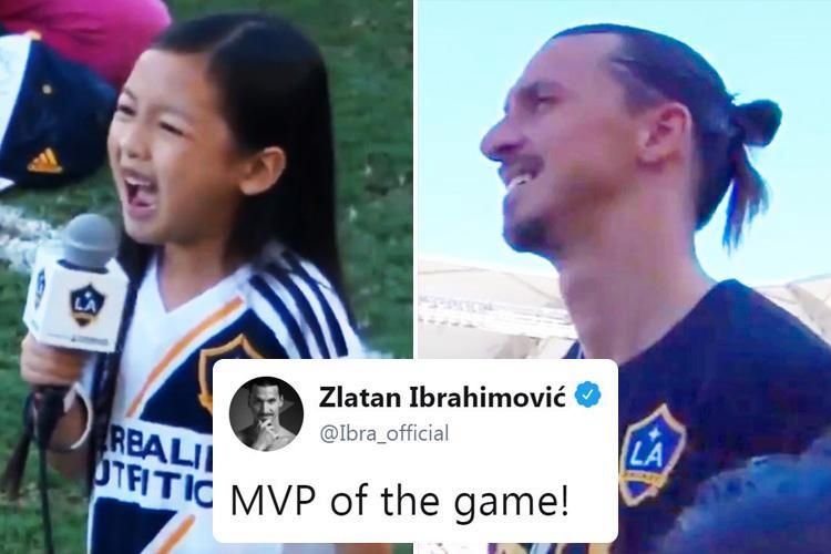 Fetita care i-a topit inima LEULUI Ibrahimovic! Cum a putut sa cante imnul Americii. VIDEO