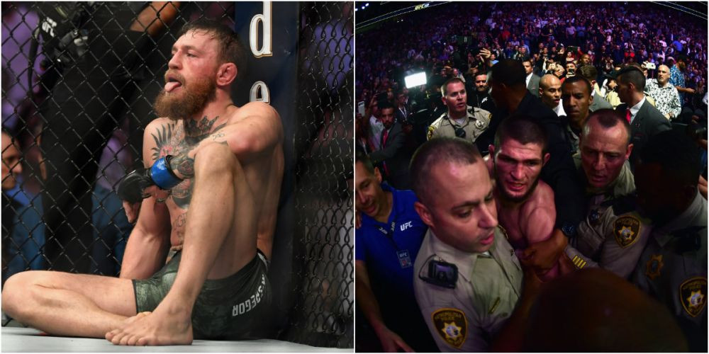 GALERIE FOTO | Imagini uluitoare: McGregor, terminat in cusca! Politistii au intrat intervenit in jurul lui Khabib