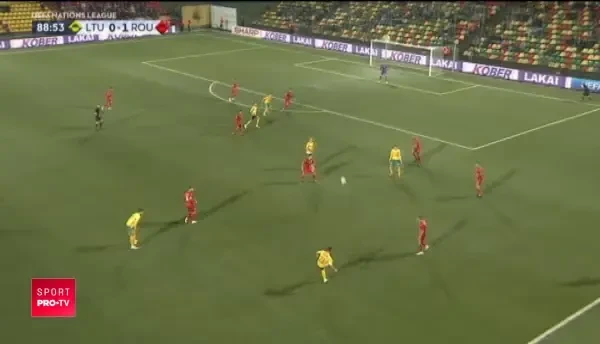 Golul marcat de Lituania in minutul 89