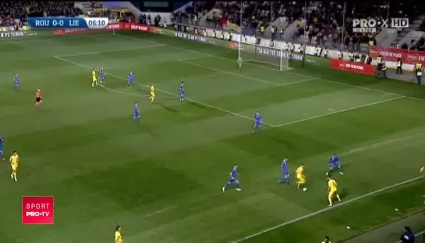 Romania U21 - Liechtenstein U21, Ianis Hagi rateaza prima ocazie a meciului