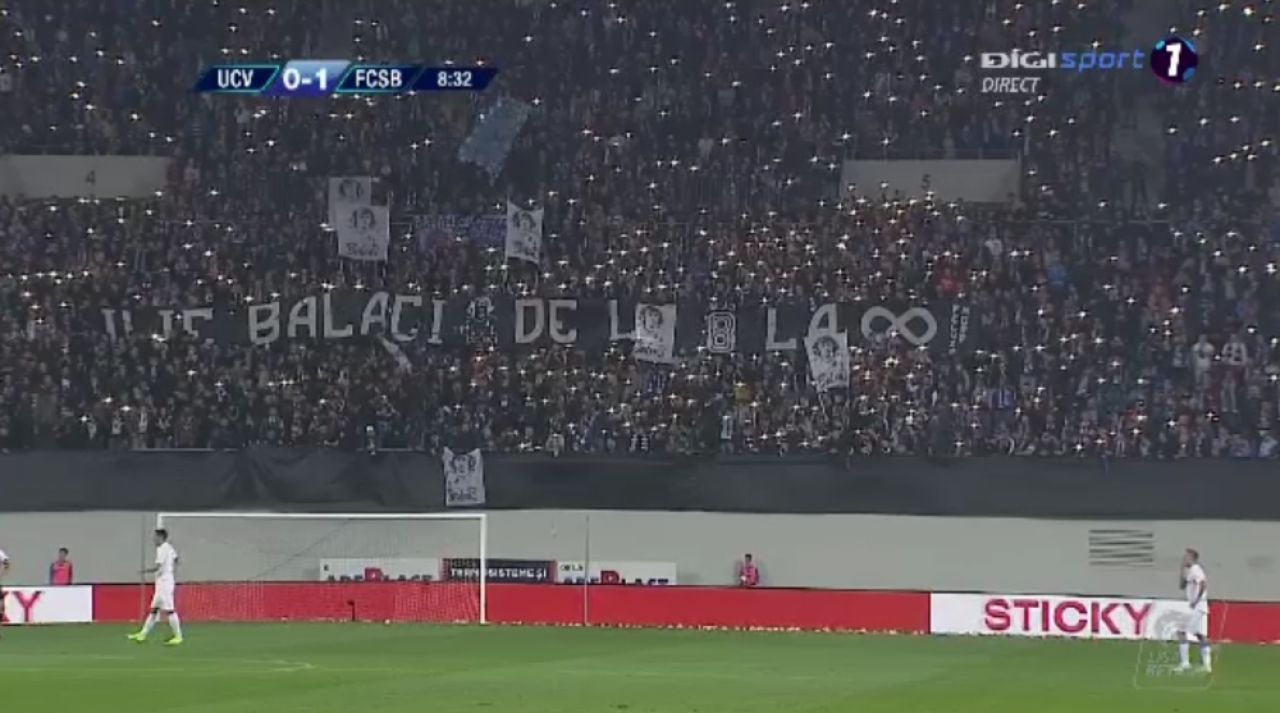 FOTO | FCSB a deschis scorul in minutul 8 la Craiova, cand partida trebuia intrerupta in memoria lui Ilie Balaci. Reactia incredibila a oamenilor din tribune_6