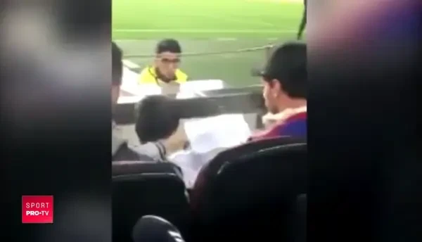 Fiul lui Messi e fan Ronaldo? Ce a putut sa deseneze in timp ce se afla pe Camp Nou la meciul cu Inter. VIDEO