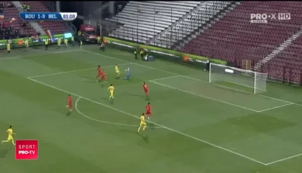 Florinel Coman rateaza singur cu portarul Belgiei